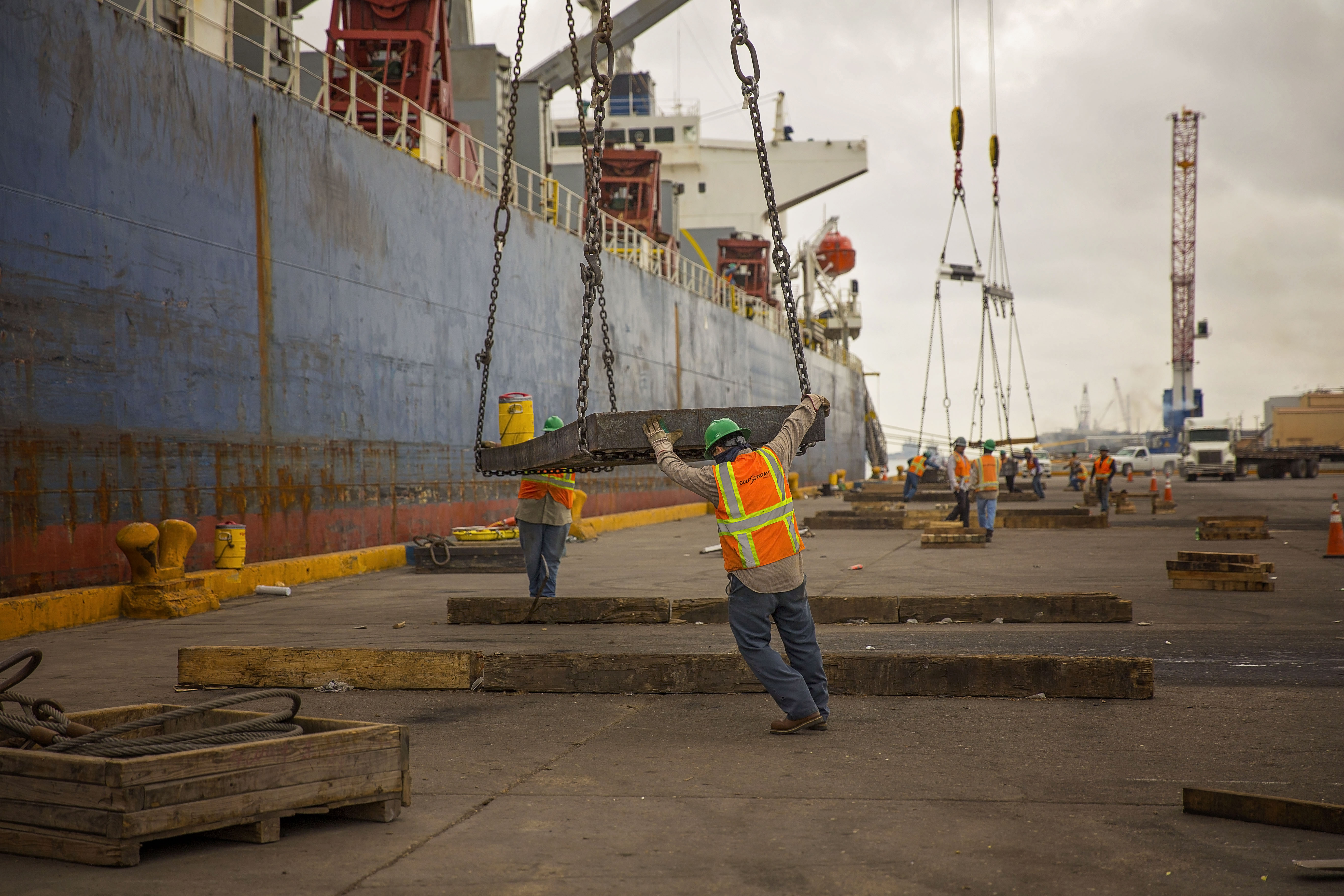 Industrial workers at Port of Brownsville